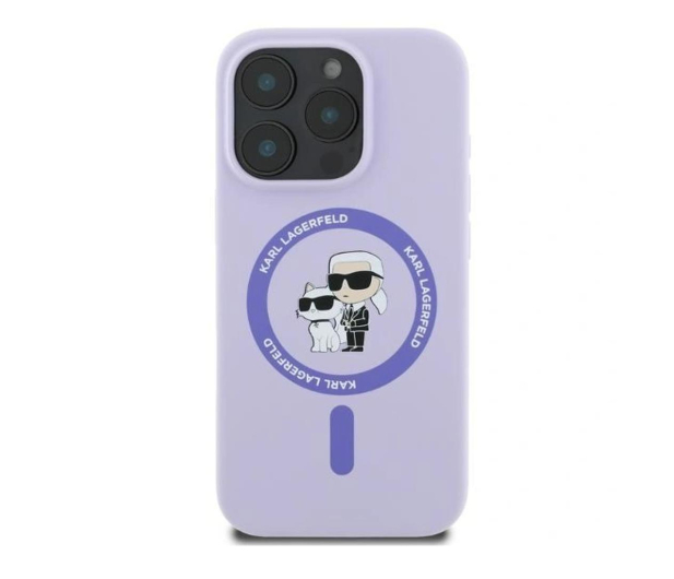 Karl Lagerfeld Silicone Karl&Choupette Heads do iPhone 16 Pro fioletowy - 1278265 - zdjęcie 3